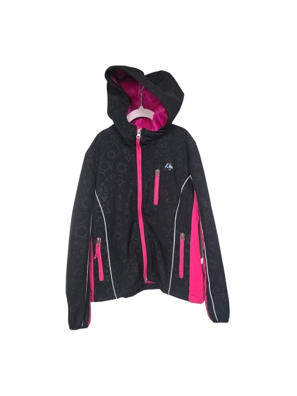 Snozu Black Pink Hooded Full Zip Jacket M 10/12